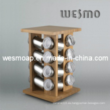 Soporte de especias de bambú giratorio / Soporte de especias de bambú